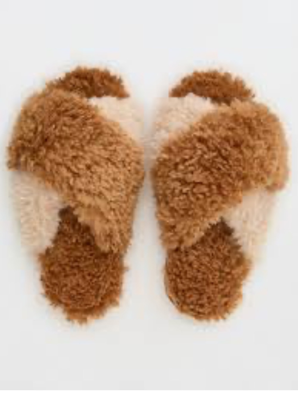 NEW Aerie fuzzy criss cross slippers